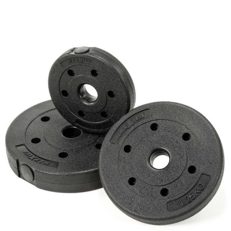 Zestaw hantli MAXXIVA, 2 x 15 kg, 16 obciążników, cement